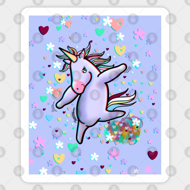 Funny unicorn dancing Sticker by Blacklinesw9